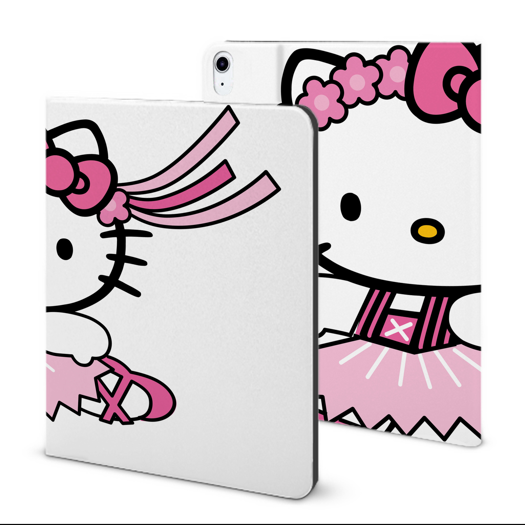 （画像用） Hello Kitty ハローキティ IPad ケース ブック型 PUレザー TPU 耐衝撃 軽量 薄型 ペン収納なし 全面保護 IPad 各モデル対応